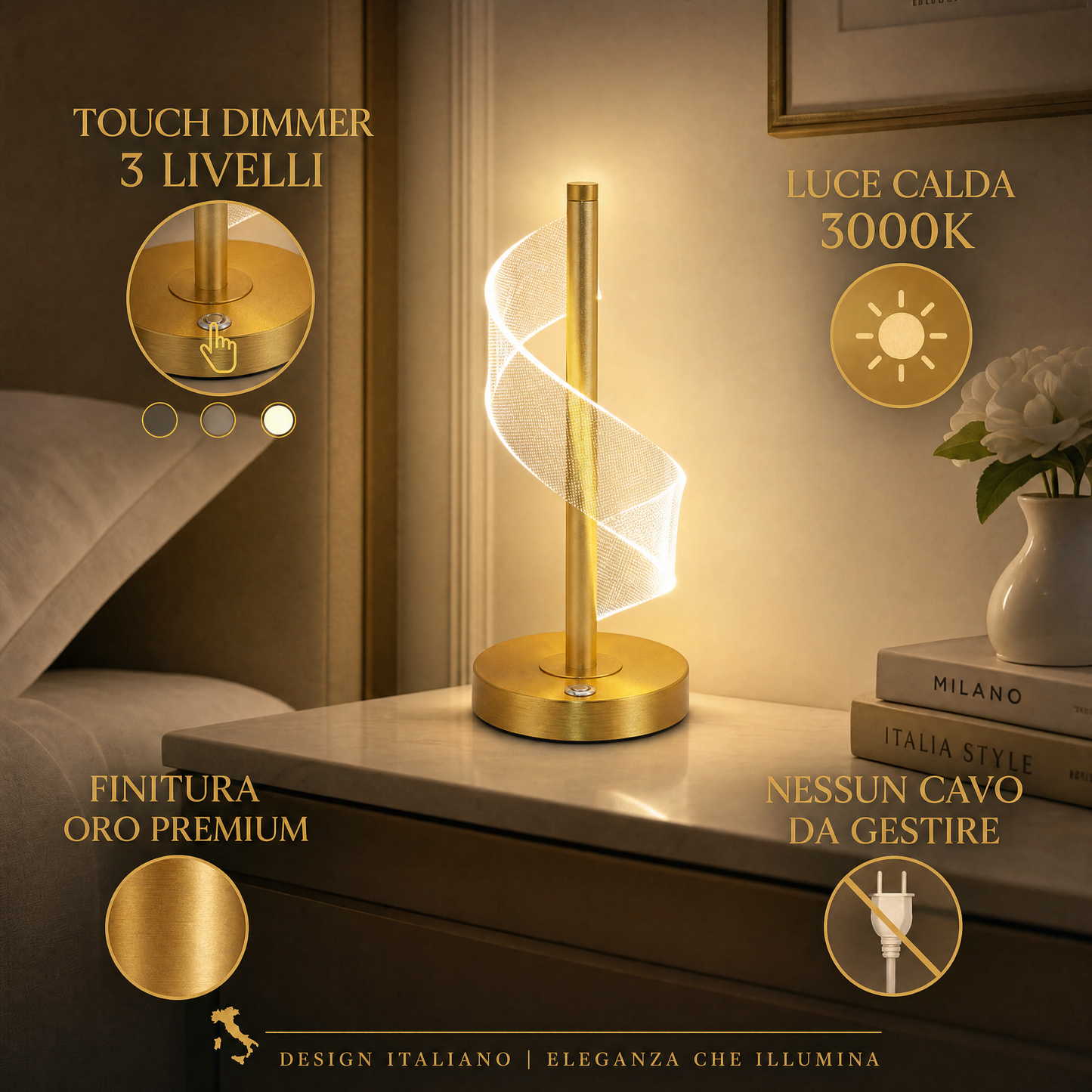 Lampada da Tavolo LED Touch Nordica