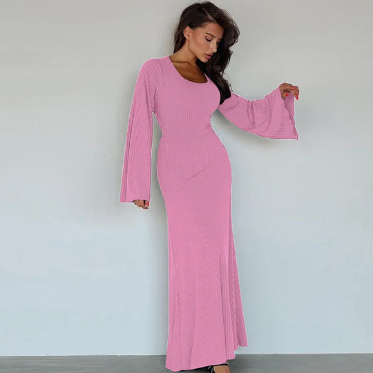 Knitted maxi dress for women