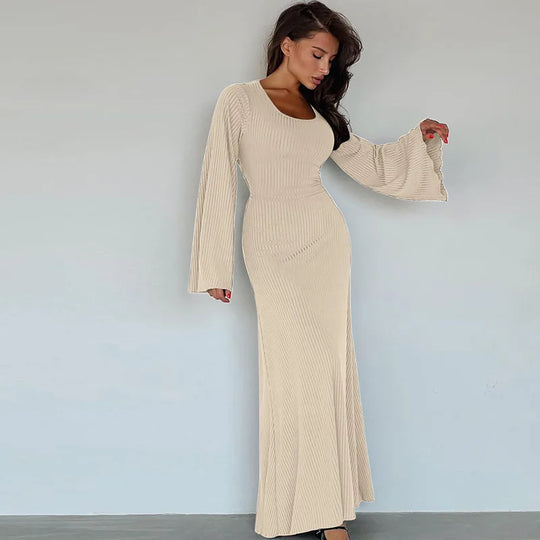 Knitted maxi dress for women