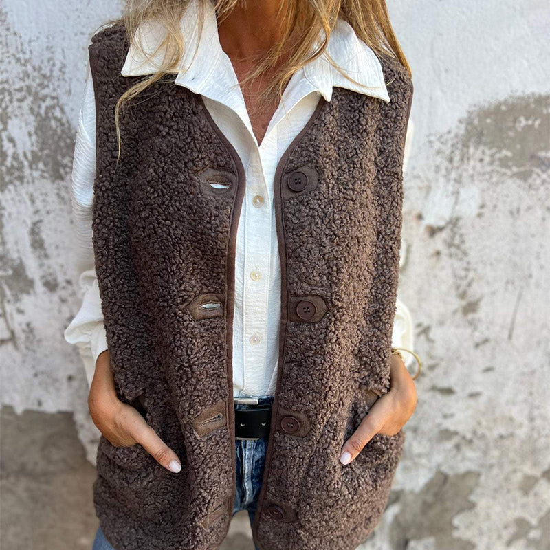 Autumn Bliss | Women's Warm Button-Up Vest