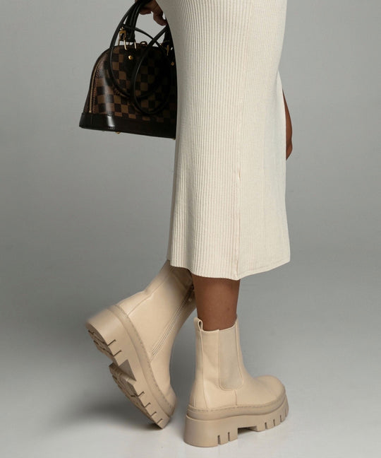 Women's beige short boots