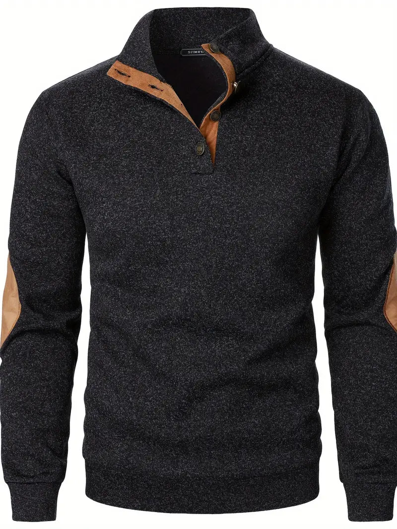 Logan | Men's Color Block Stand Collar Sweater