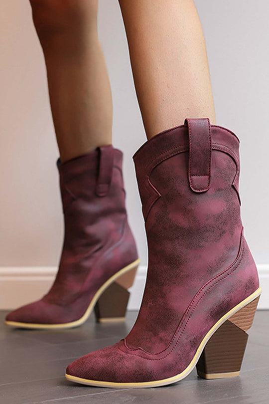 Qeebe - pointed toe western mid-calf boots