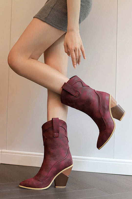 Qeebe - pointed toe western mid-calf boots